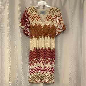 Judith March Multicolor Chevron Midi Dress